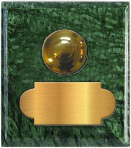 marbre vert guatémala carré 62x70 étiquette+bouton poussoir laiton