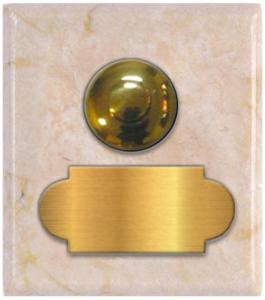 marbre beige crema marfil carré 62x70 étiquette+bouton poussoir laiton