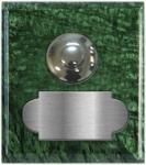 marbre vert guatémala carré 62x70 étiquette+bouton poussoir chromés