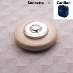 Sonnette Marbre Beige D80 Collerette Acier chromé