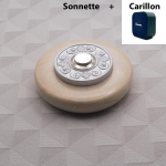 Sonnette Marbre Beige D80 Collerette Rome chromé